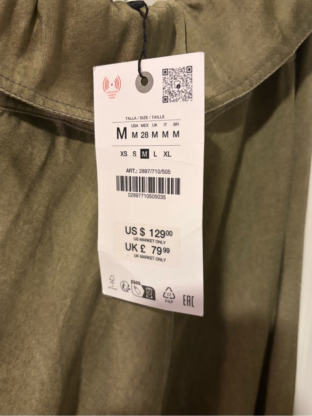 Zara Wide-Leg Drawstring Pants in Olive M - Picture 9 of 9